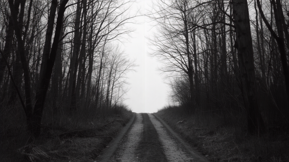 A forest path splitting into two directions, representing how much we really choose in life.