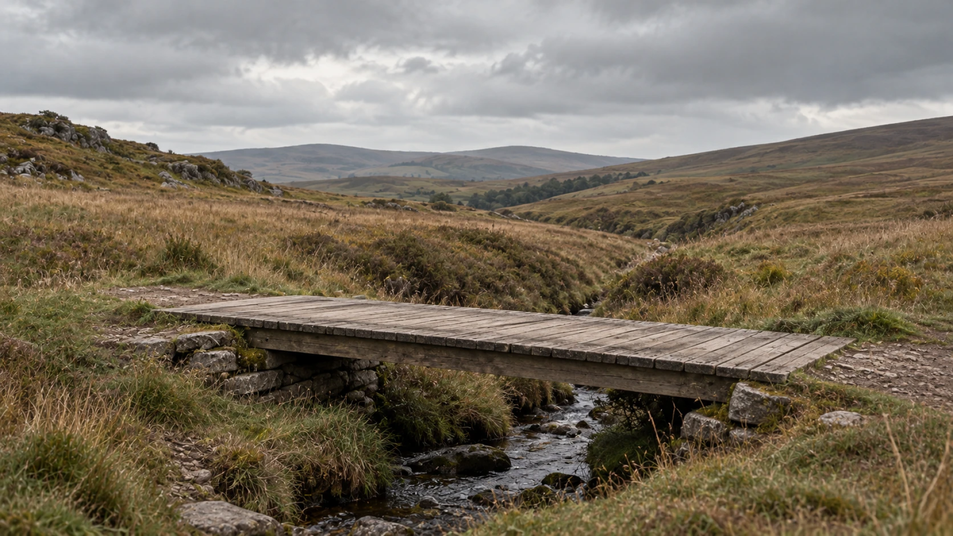 A simple wooden footbridge crossing a small gully, representing the step from doubt to exploring, and whether you need to believe in God.